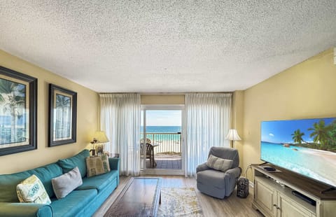 Curl up in the airy living room & enjoy a movie night at home​