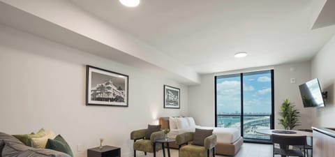 Comfortable seating and open layout on the 19th floor