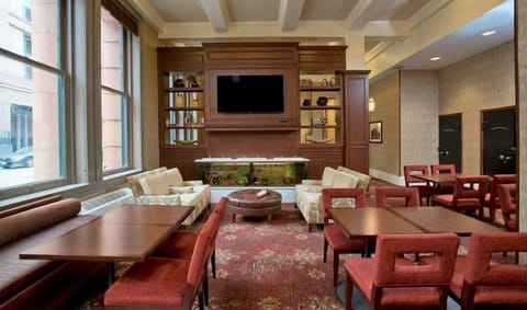 Cozy lounge area complete with seating and entertainment options.
