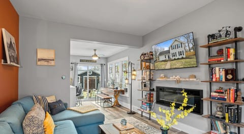 Fireplace and TV