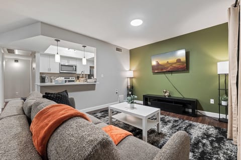 Smart streaming TV, sofa bed with queen pullout