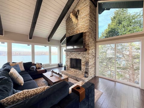 Curl up in the airy living room & stream your favorites on the smart TV​