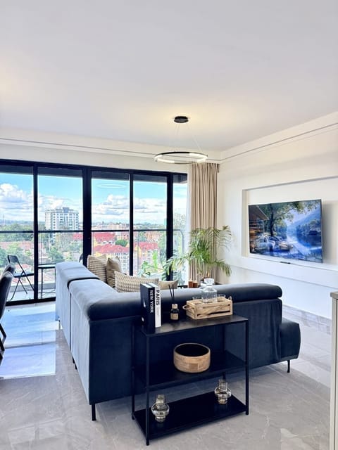 Deluxe Apartment, City View | Living area | Flat-screen TV