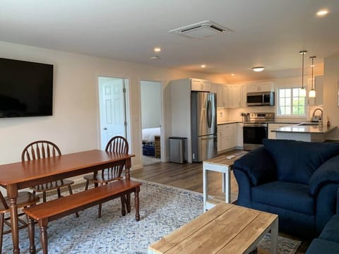 Great Room and Kitchen, central heating and AC throughout, 65" smart TV, brand new everything