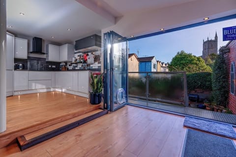 Open kitchen with terrace access
