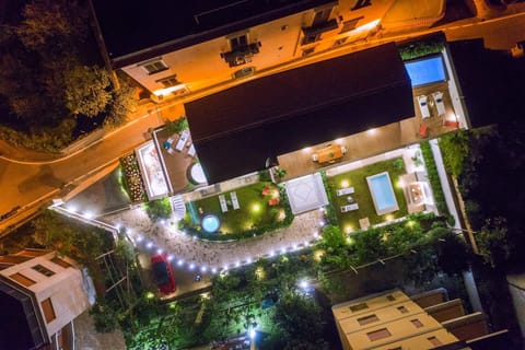 Night, Garden, Swimming Pool, Landscape Lighting, Landscaping, Resort, Backyard, Courtyard, Yard, Bird'S-Eye View