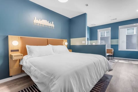 Stretch out and unwind in the king bed, designed for comfort and a great night’s sleep.