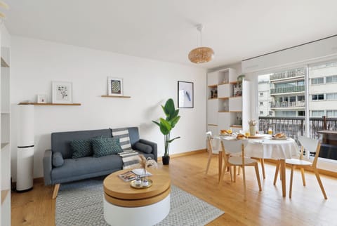 The open-plan living and dining area