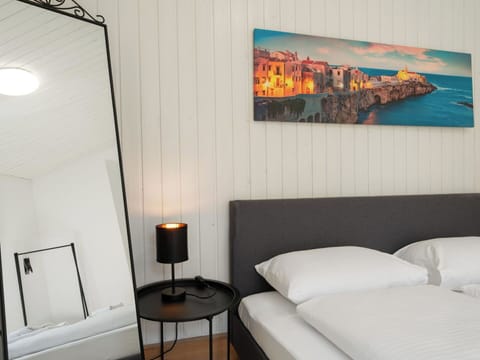 Furniture, Interior Design, Bedroom, Bed, Floor, Flooring, Throw Pillow, Room, Bedding, Pillow