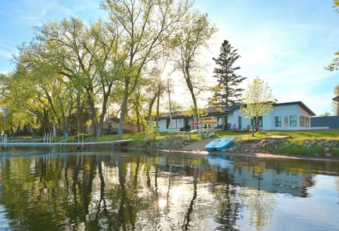 Right on the shores of Big McDonald! The fantastic swimming and fishing lake. 