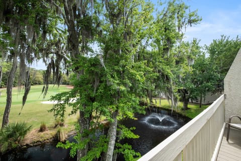 Lovely and peaceful, lagoon and course views from both upstairs and downstairs b