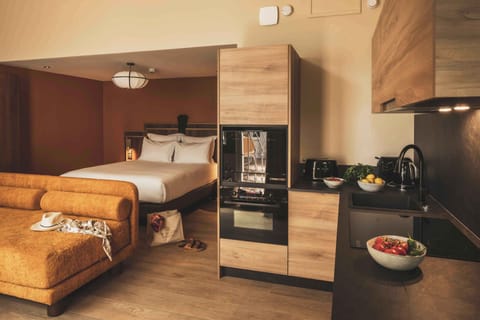 A bright and charming space with warm tones and modern touches, perfect for a relaxing stay.