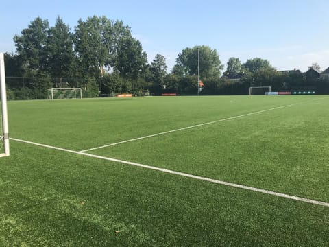 Kick off a fun game on the spacious football field.