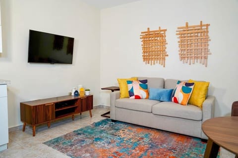 Bright, cozy living space designed for relaxation