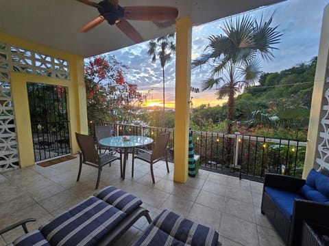 Indigo is a charming garden-level studio condo, perched just above Cruz Bay