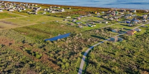 summer, aerial view, BEACHSIDE.  quiet neighborhood. 
