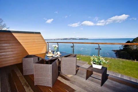 Spacious balcony with sea views