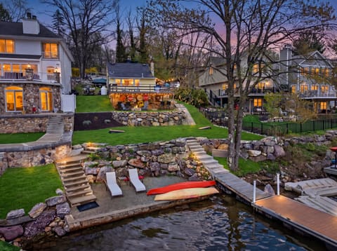 Lakefront retreat with private dock, firepit & sunset views