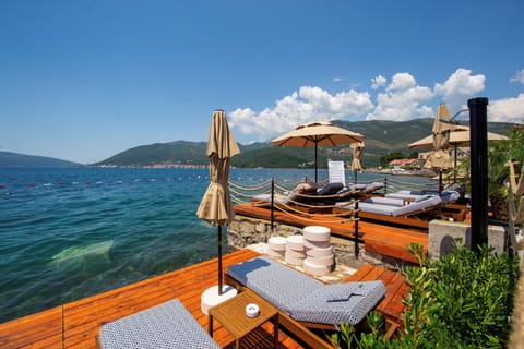 Private beach, free beach cabanas, sun loungers, beach umbrellas