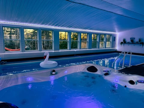 Indoor pool and hot tub for fun and relaxation. Never worry about a rainy day in Maine again!