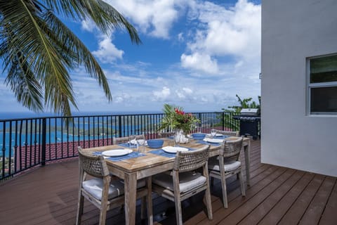 Private patio with panoramic harbor views