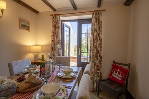 Lyke Wake Cottage, Swainby: French doors lead out onto the patio