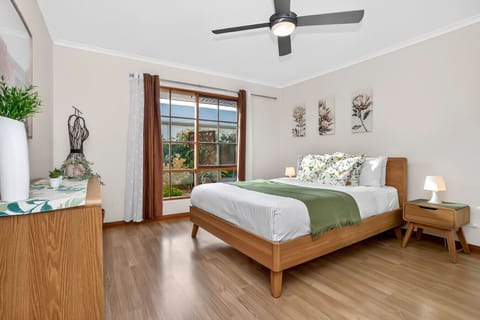 Spacious, light-filled bedroom.