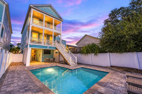 Private pool and sunset views at this spacious beach-style retreat