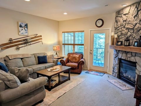 Hang out around your private gas fireplace or put on a movie in the living room