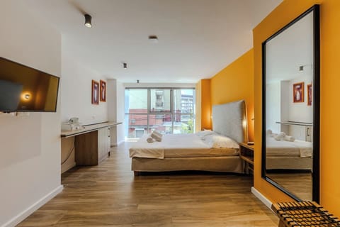 Bedroom with a double bed