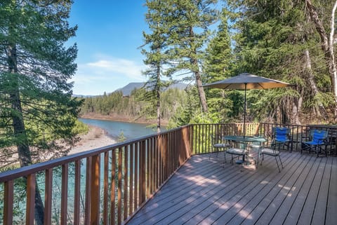 Back deck with outdoor dining and VIEWS