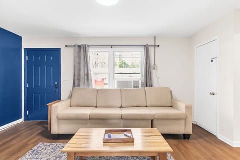 Kick back for a bit on the queen-sized sleeper sofa—this is your spot to unwind, whether it’s TV, takeout, or just a quiet night in.