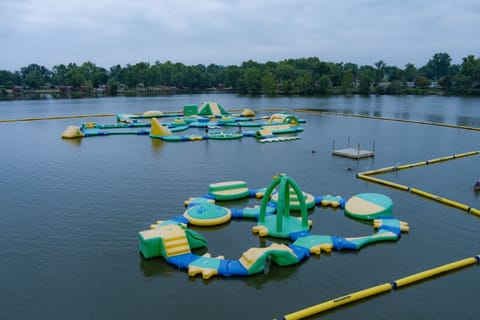 Soak up lake views while tackling the full aqua course.