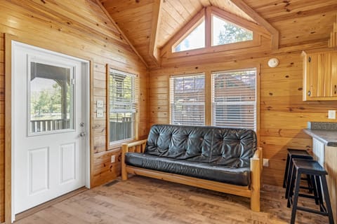 Kick back on the futon and enjoy cabin-style lounging.