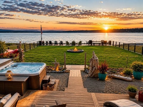 Backyard Retreat: Sunset views, hot tub bliss, and a firepit for unforgettable evenings!