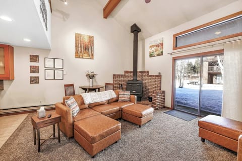 Living Room, Wood Burning Fireplace (TV on opposite wall)