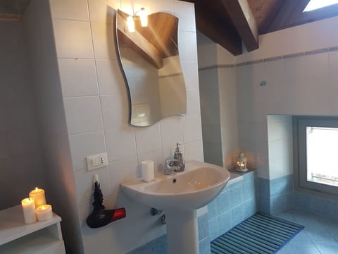 Shower, hair dryer, slippers, bidet