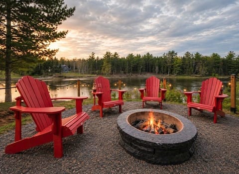 Bonfire by the water. Wood provided.