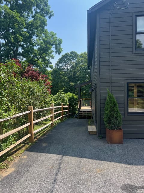 Stairs to the deck and entrance to the home.  (Main Home).
