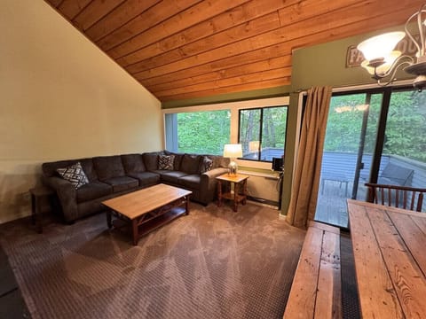 primary living area with private deck.