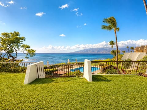 Resort style pool overlooking the Pacific ocean