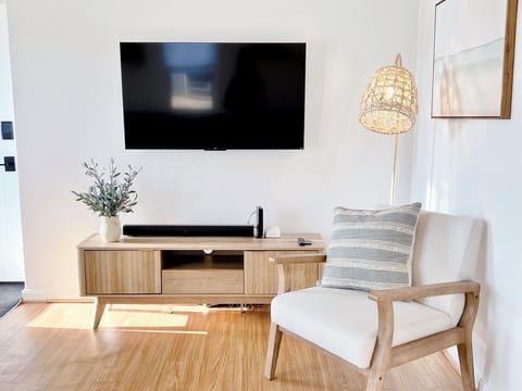 Flat screen TV with Roku for signing into your digital streaming services
