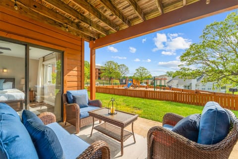 Sip morning coffee or an evening cocktail on the breezy patio​