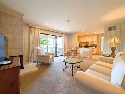 Relax on the couch after a day of exploring and experiencing events in the area. 