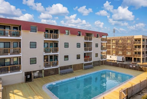 Oceanfront community pool with direct beach access
