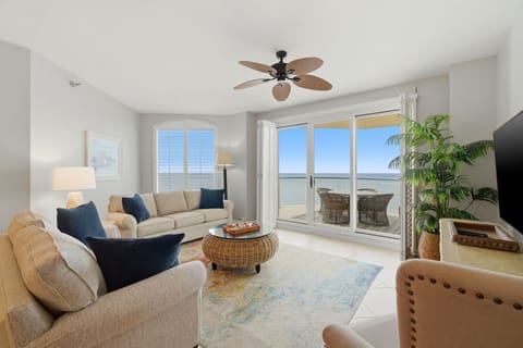 Beach Colony Tower PH3B (18B)- Living Room View to Balcony & View of the Gulf