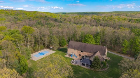 Bird`s Eye View of the Majestic Mountaintop Cabin