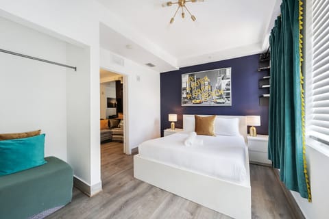 Family Apartment, 2 Bedrooms, 2 Bathrooms (Self check-in) | Desk, blackout drapes, iron/ironing board, free cribs/infant beds