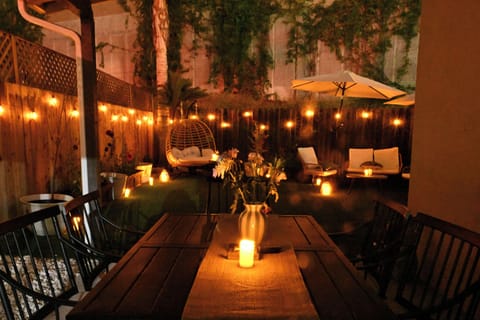 Back yard at night