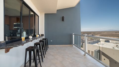 Balcony off of the kitchen.